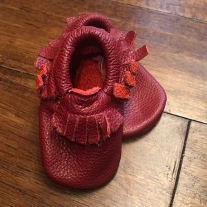 Red 0-6 mos moccasins